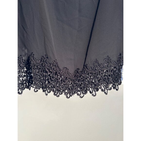 TVZ Blouse Womens Medium‎ Black lace Trimmed Sheer crochet Whims goth  Witchy - Picture 2 of 9